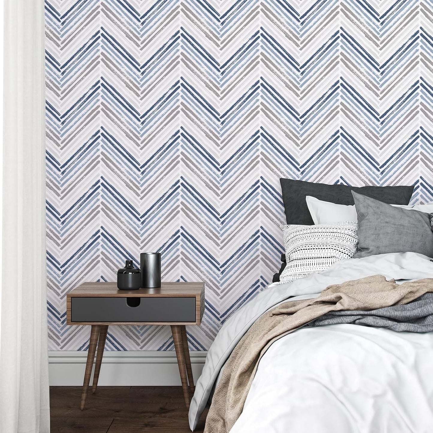VaryPaper Watercolor Herringbone Geometric Wallpaper