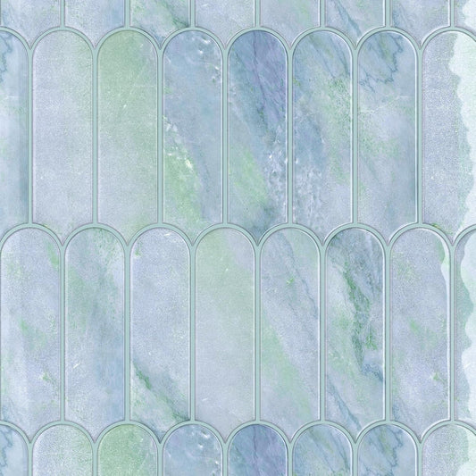 VaryPaper Pale Green Blue Marble Backsplash Wall Tiles