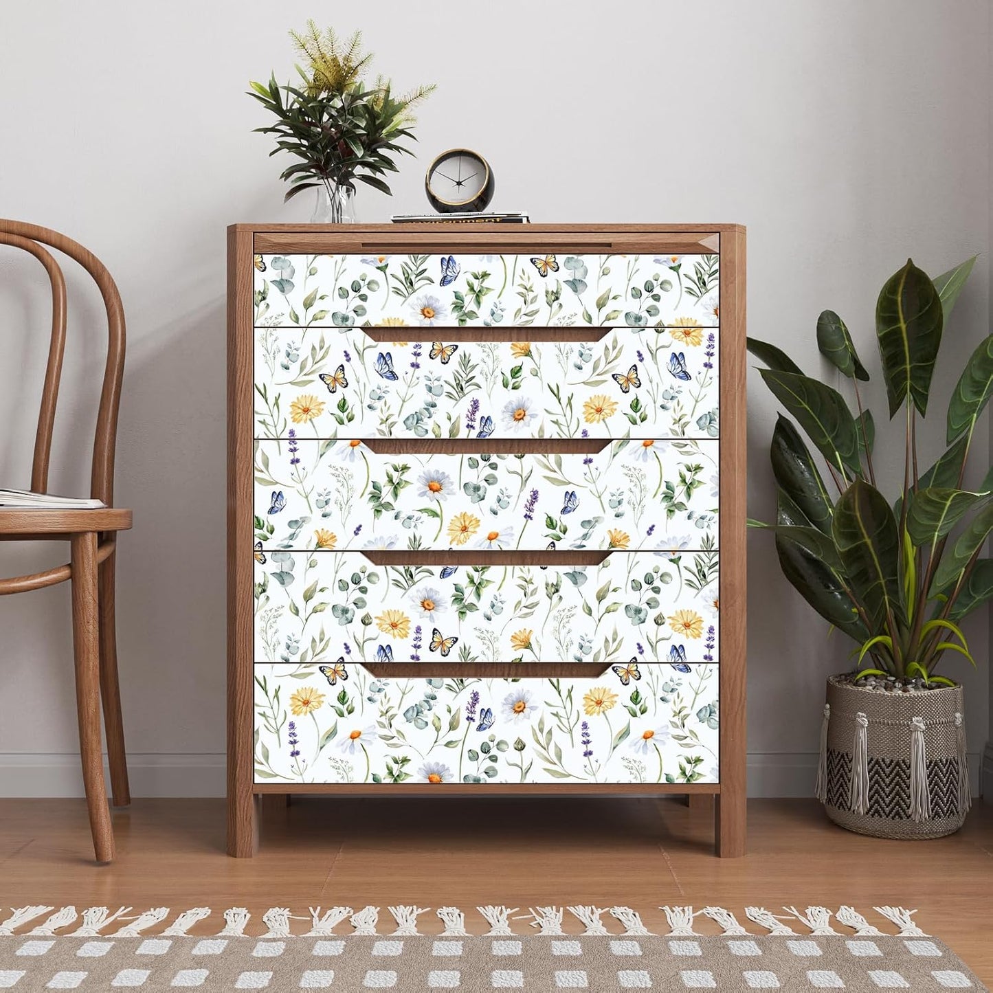 VaryPaper Watercolor Leaf Daisy Butterfly Wallpaper