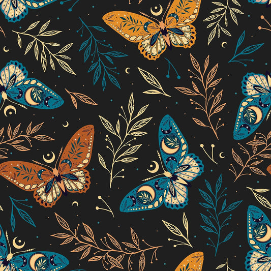 VaryPaper Whimsical Dark Floral Butterfly Wallpaper