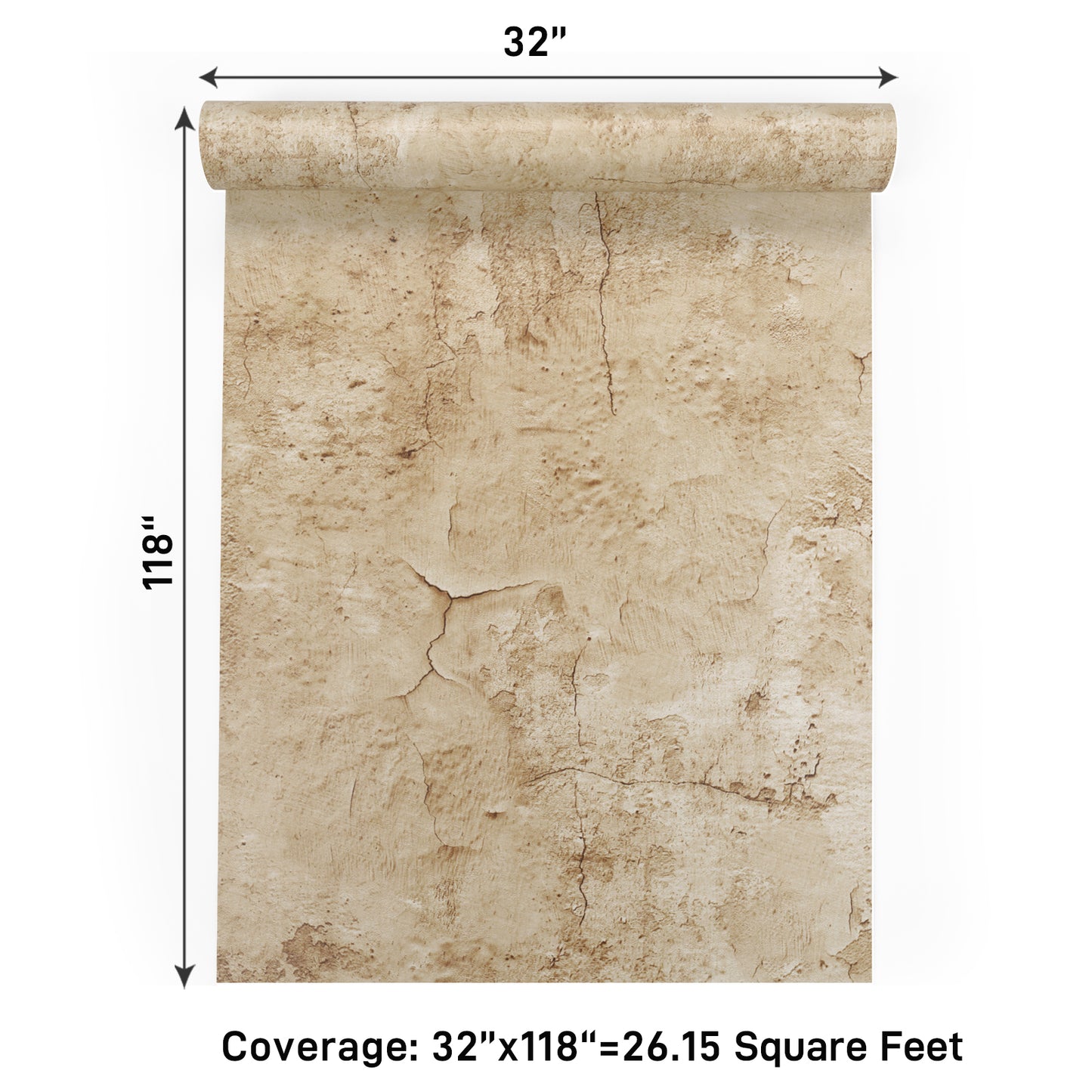 VaryPaper Tan Cracked Concrete Wallpaper