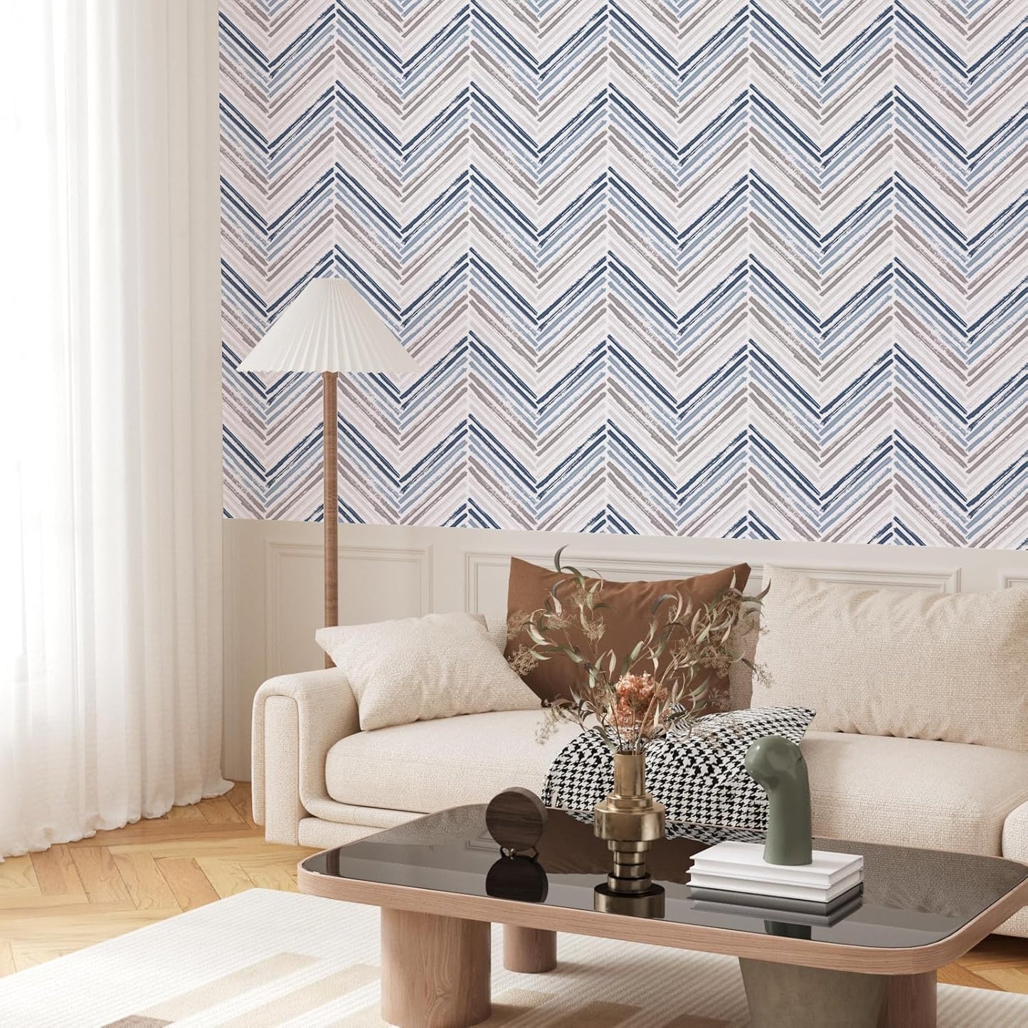 VaryPaper Watercolor Herringbone Geometric Wallpaper