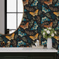 VaryPaper Whimsical Dark Floral Butterfly Wallpaper