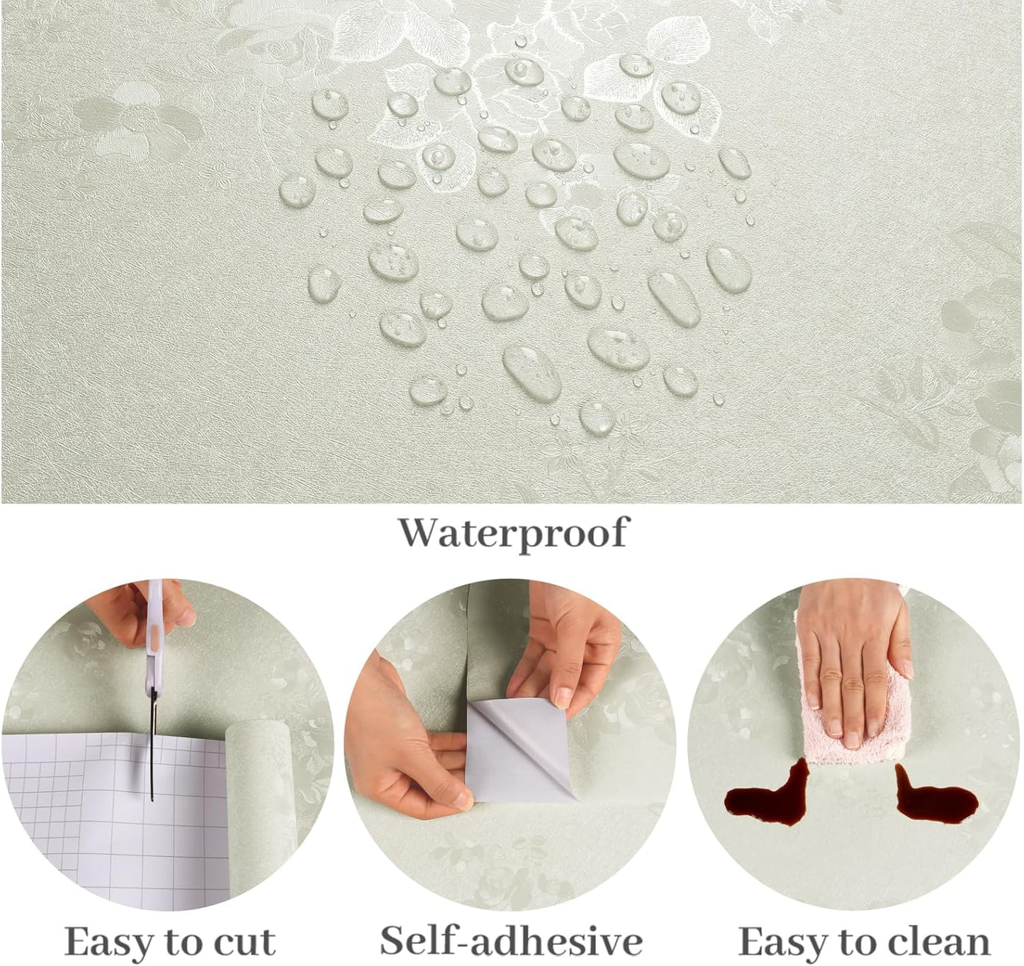 VaryPaper Silk Embossed Off White Contact Paper