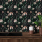 VaryPaper Black Green Pink Floral Wallpaper