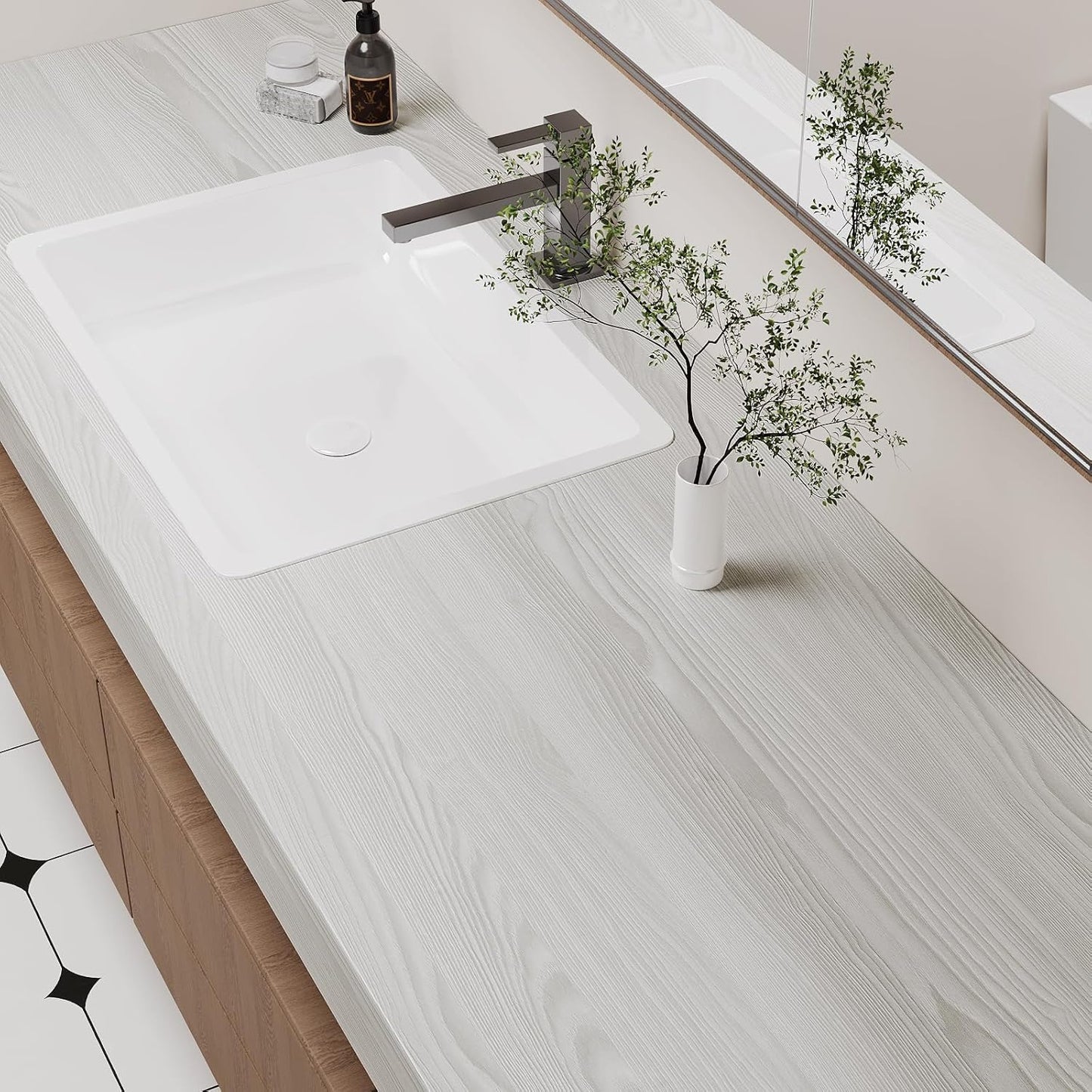 VaryPaper Grey White Wood Contact Paper