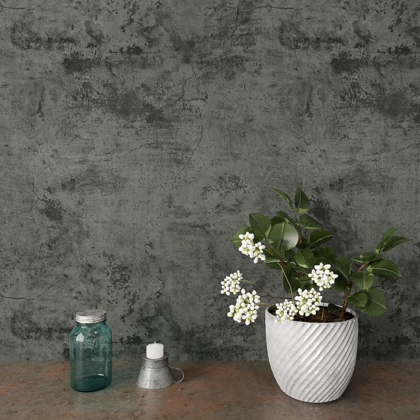 VaryPaper Industrial Cracked Concrete Wallpaper