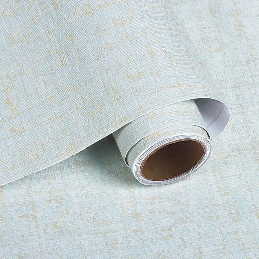 VaryPaper Gold Blue Linen Grasscloth Wallpaper