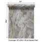 VaryPaper Matte Grey Gold Marble Contact Paper