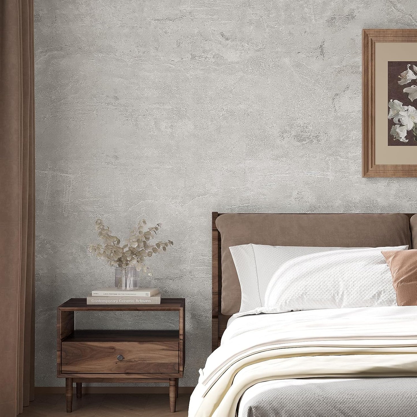 VaryPaper Limewash Grey Cement Wallpaper