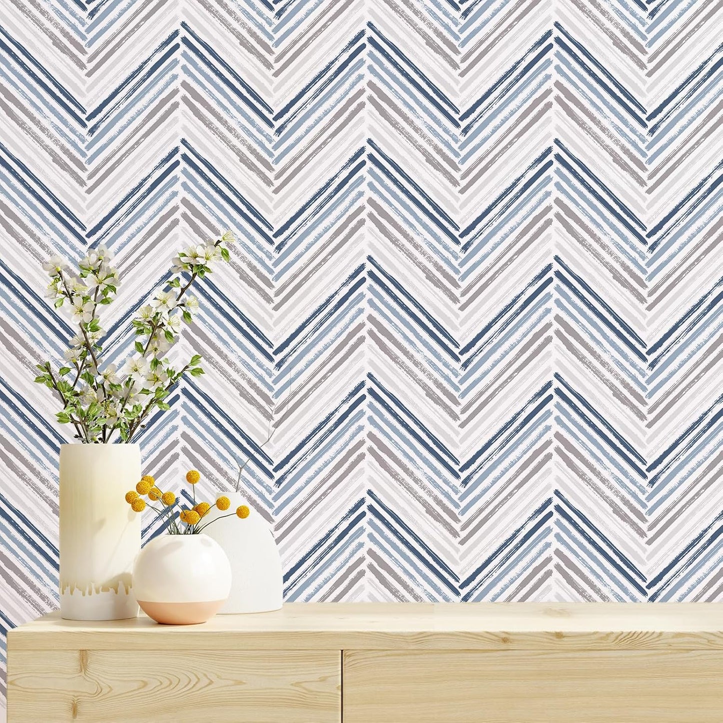 VaryPaper Watercolor Herringbone Geometric Wallpaper