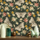 VaryPaper Dark Daisy Butterfly Peony FLoral Wallpaper
