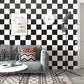 VaryPaper Thick Black and White Checkered Wallpaper