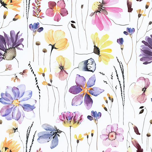 VaryPaper Watercolor Daisy Wildflower Peel and Stick Wallpaper