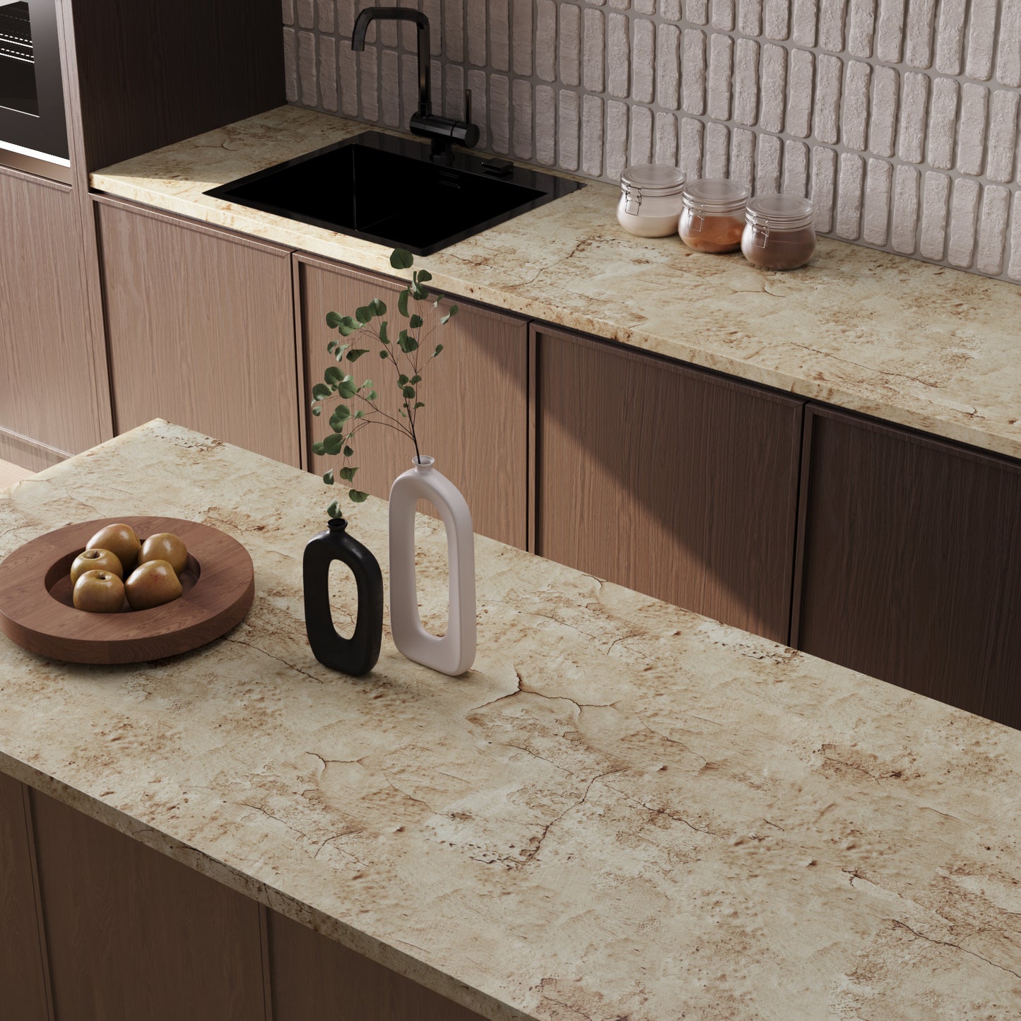 VaryPaper Tan Cracked Concrete Wallpaper