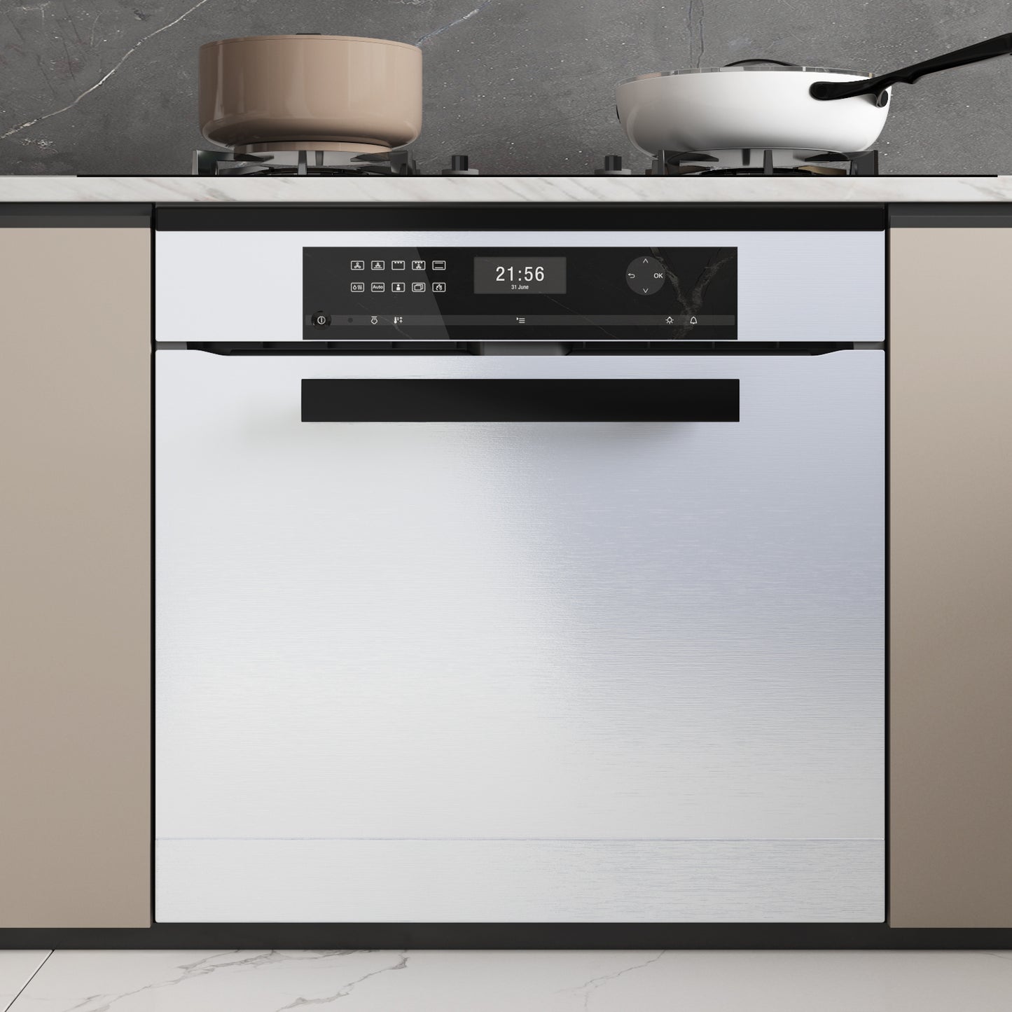 VaryPaper Lustre White Brushed Stainless Steel Contact Paper