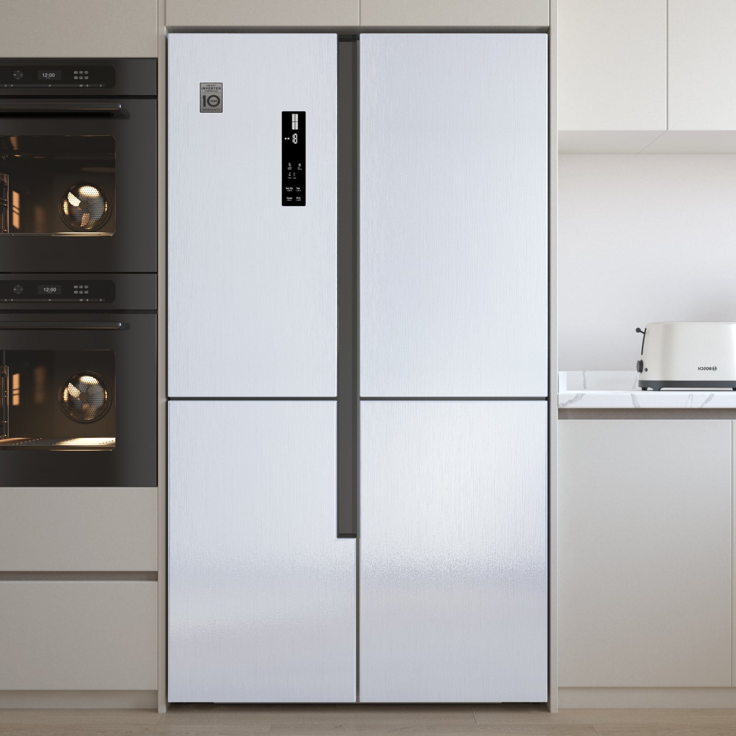 VaryPaper Lustre White Brushed Stainless Steel Contact Paper