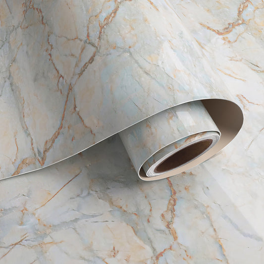VaryPaper Glossy Grey Beige Marble Contact Paper