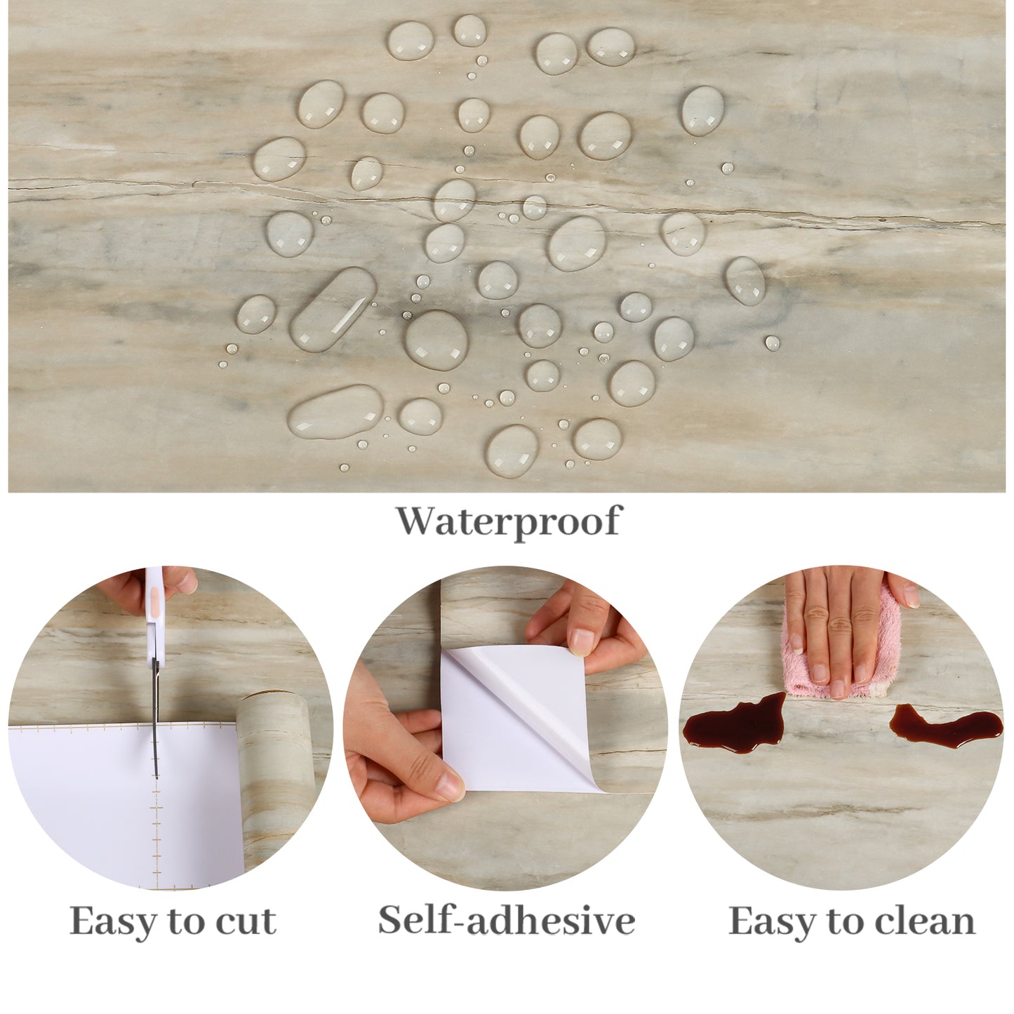 VaryPaper Beige Slate Marble Contact Paper