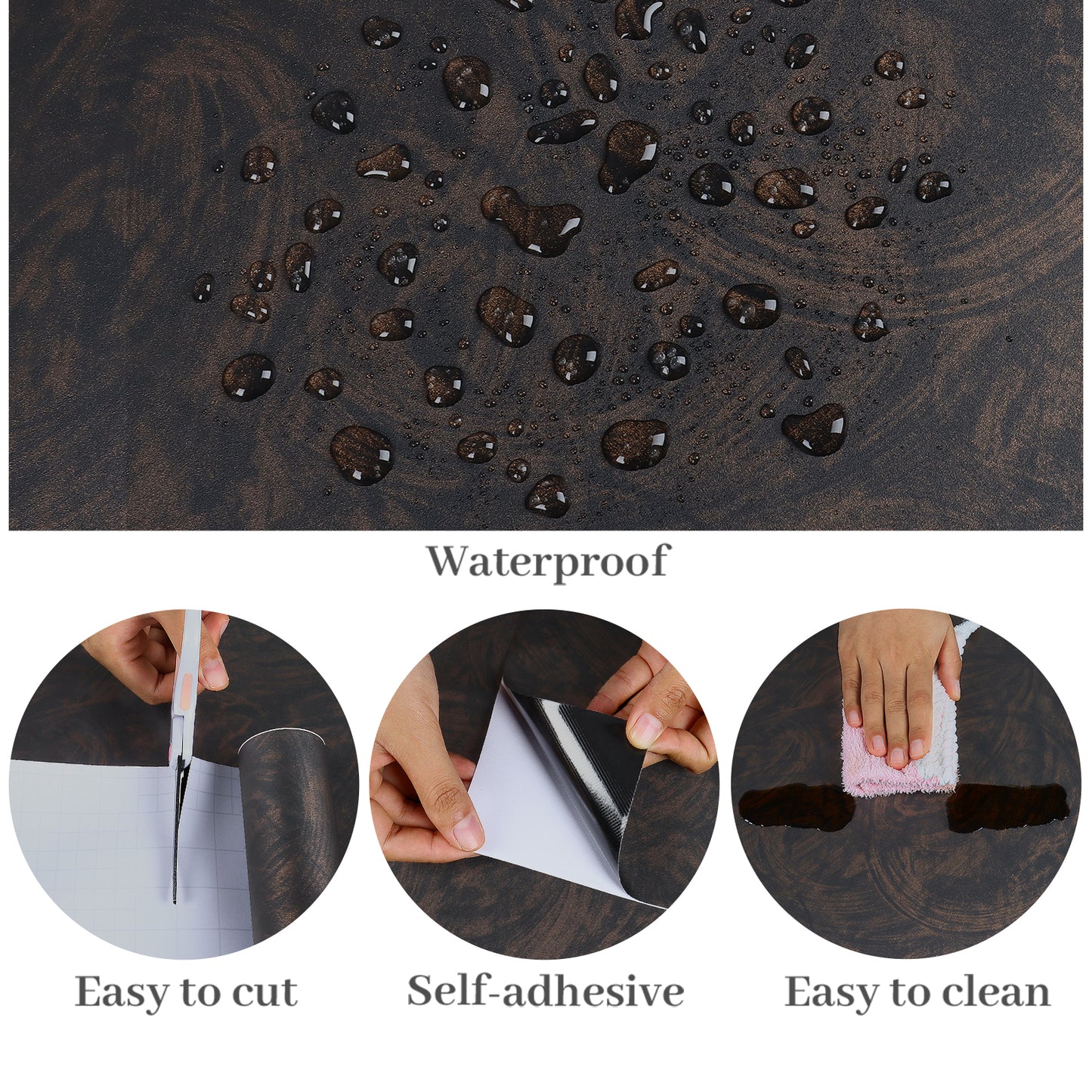 VaryPaper Industrial Black Brown Concrete Wallpaper