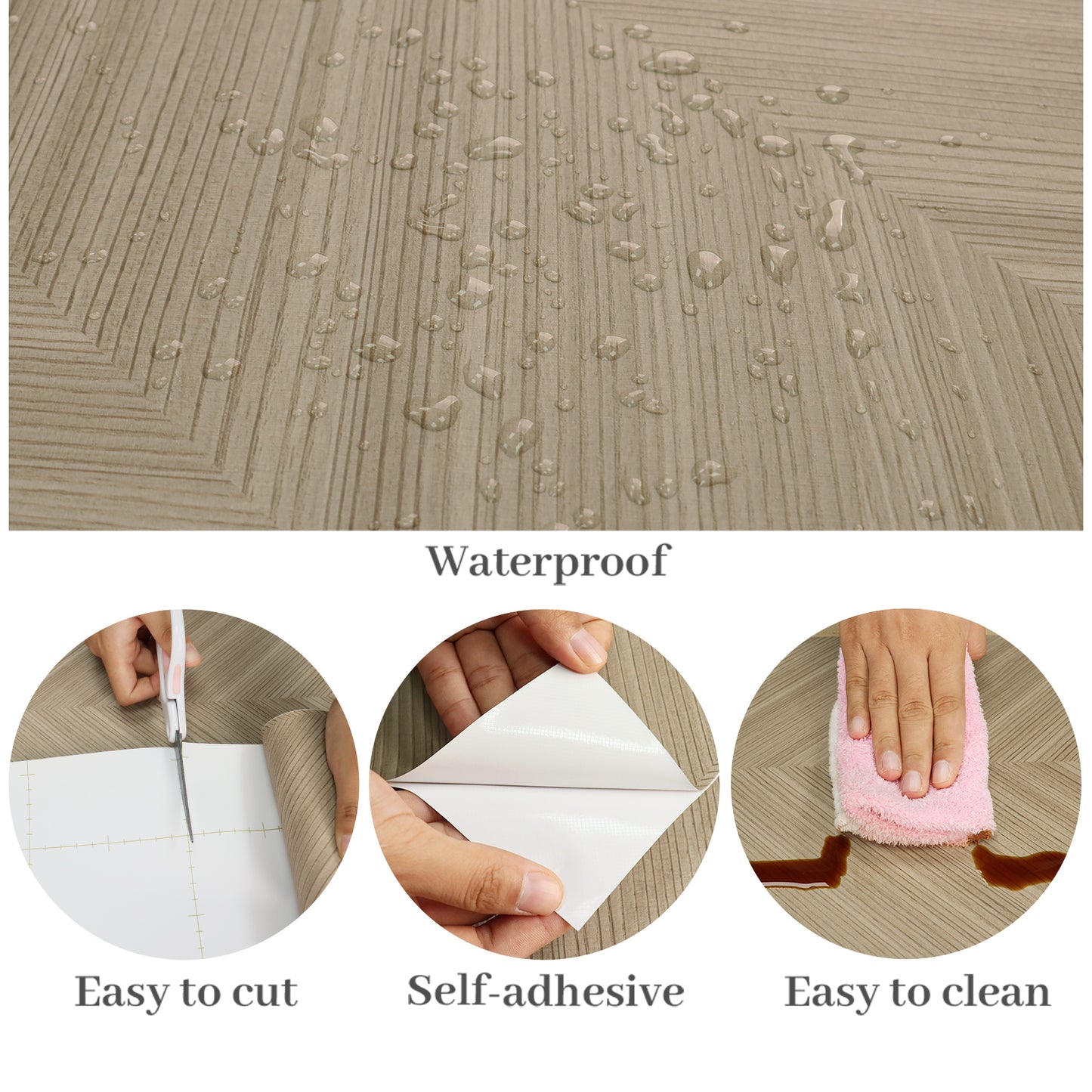 VaryPaper Herringbone Chevron Wood Contact Paper