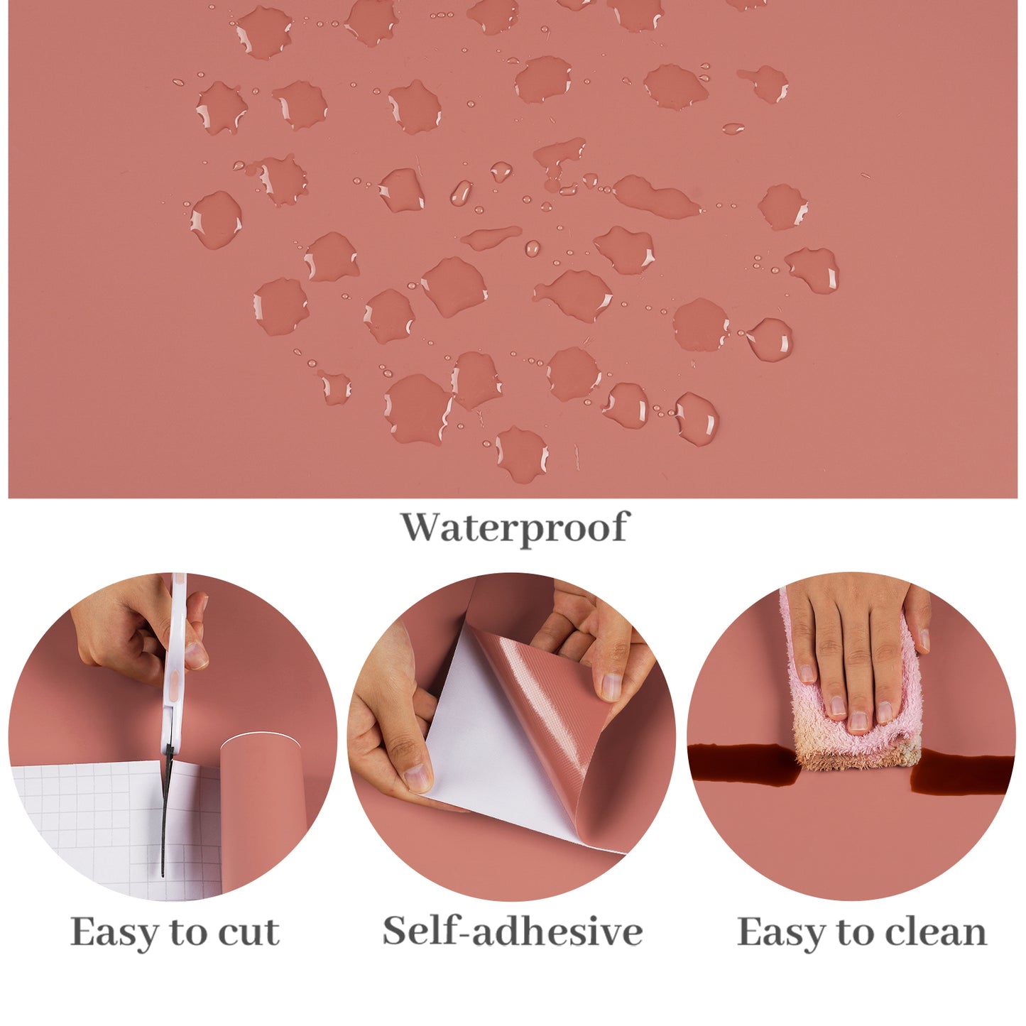 VaryPaper Coral Pink Contact Paper Skin-friendly