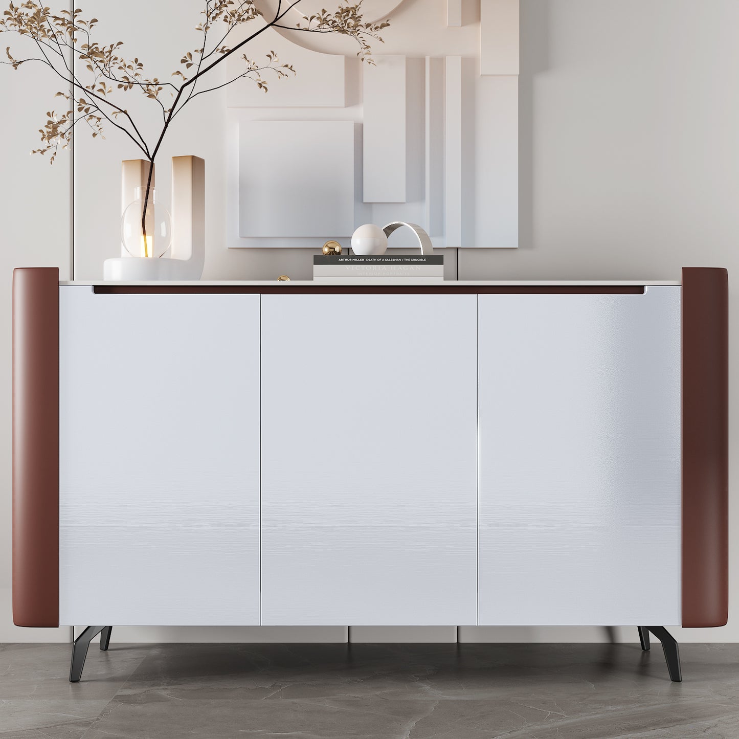 VaryPaper Lustre White Brushed Stainless Steel Contact Paper