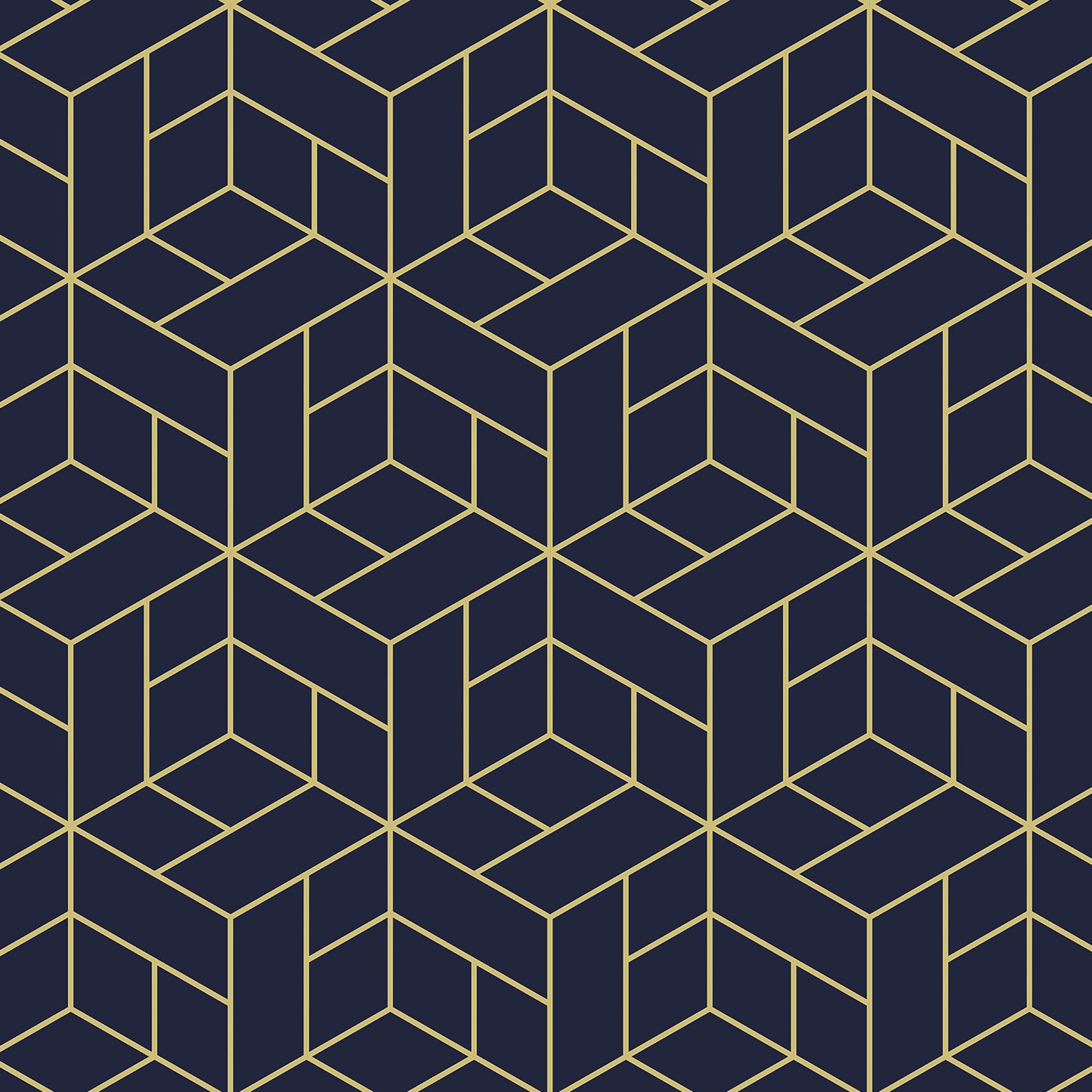 VaryPaper Navy Blue Hexagon Geometric Wallpaper