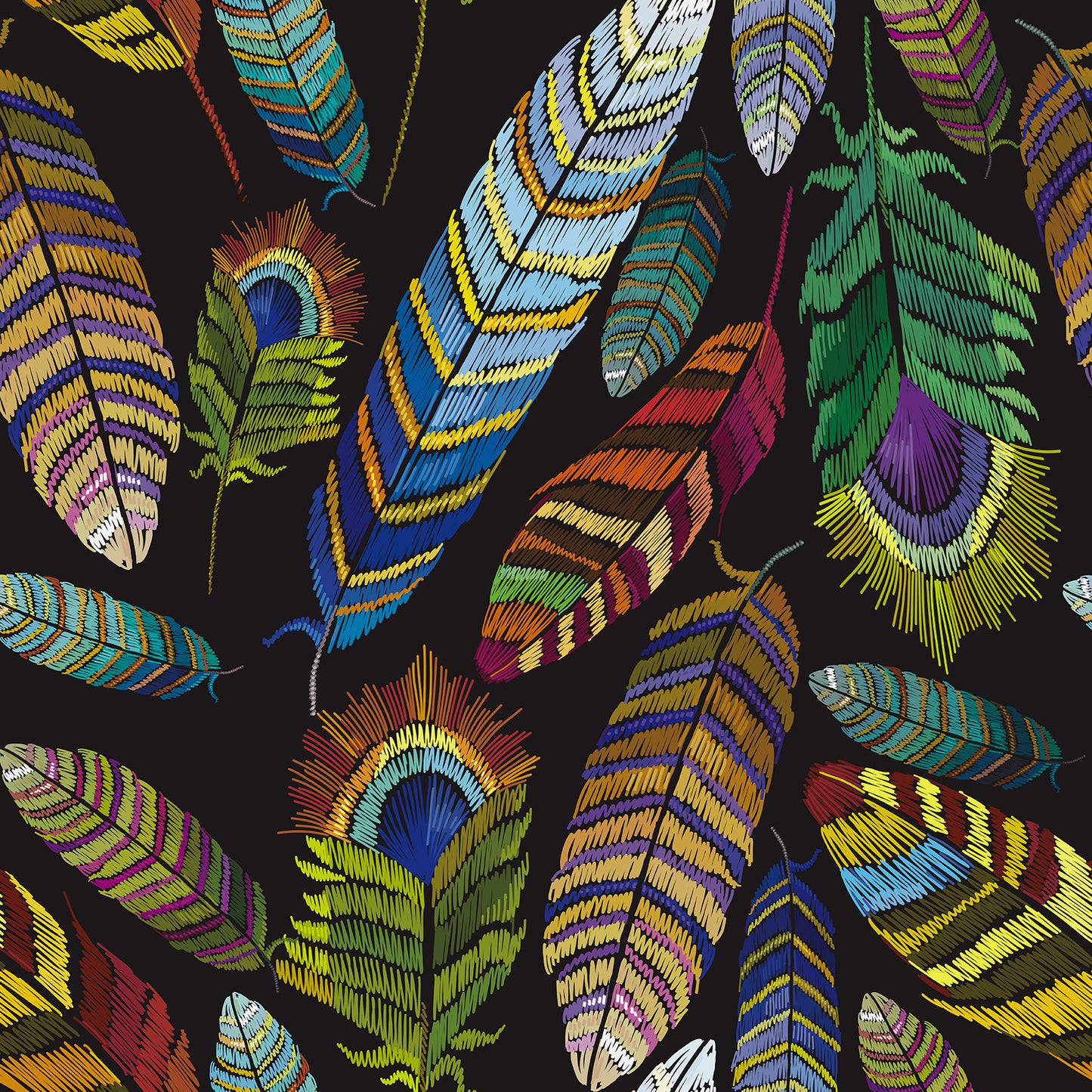 VaryPaper Colorful Bird Peacock Feather Wallpaper