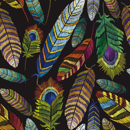 VaryPaper Colorful Bird Peacock Feather Wallpaper