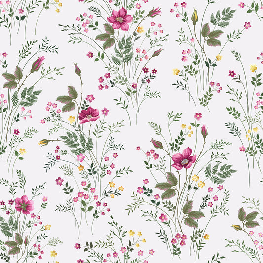 VaryPaper Pink Wildflower Floral Peel and Stick Wallpaper