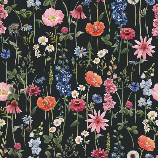 VaryPaper Dark Wildflower Floral Peel and Stick Wallpaper