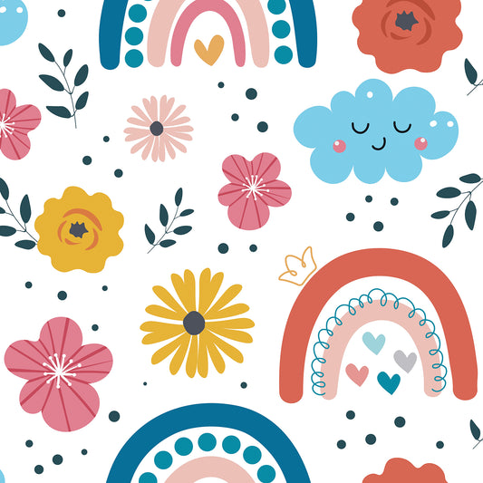 VaryPaper Cute Floral Rainbow Wallpaper
