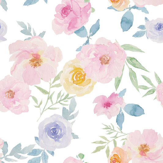 VaryPaper Watercolor Peony Floral Peel and Stick Wallpaper