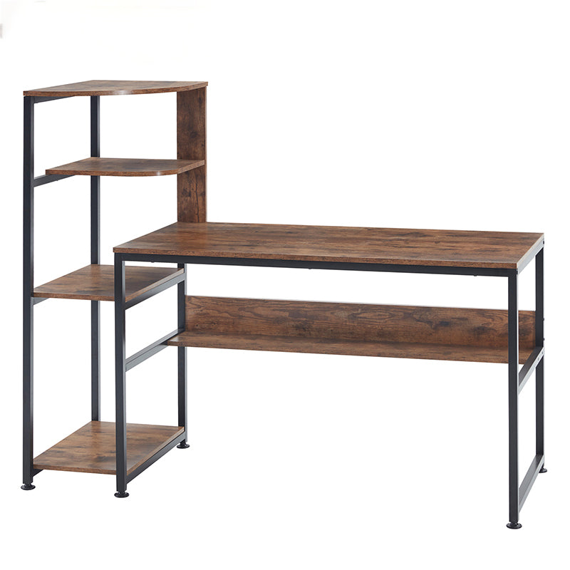 VaryStyle Computer Desk with Multi-Tier Bookshelf