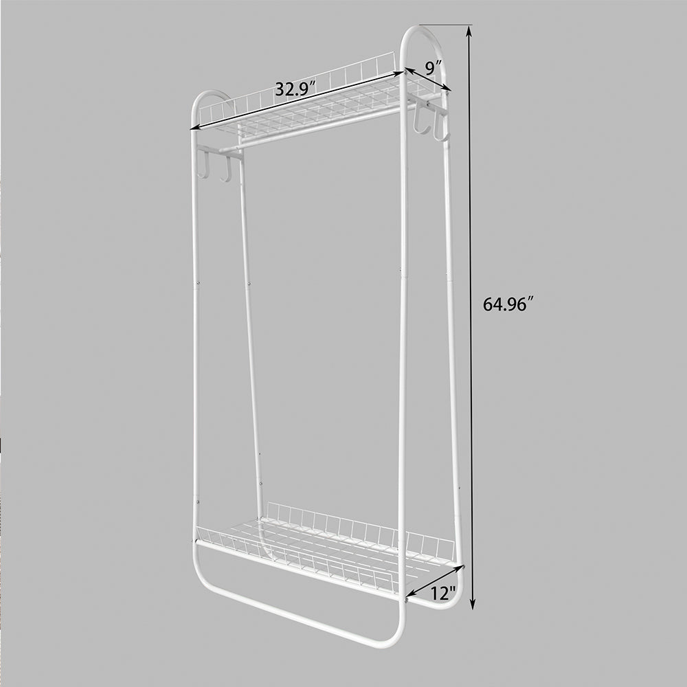 VaryStyle Metal Clothing Hanger with Shelves