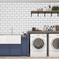 VaryPaper Glossy White Brick Wallpaper
