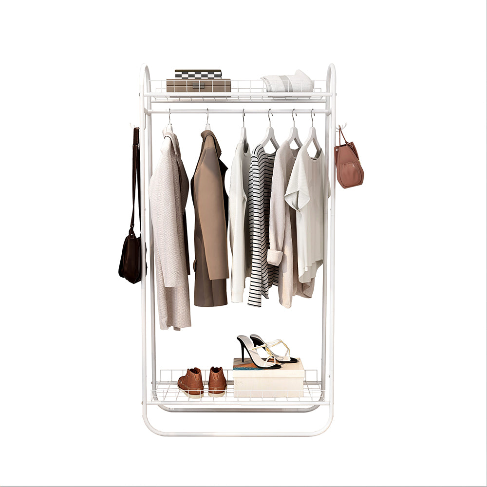 VaryStyle Metal Clothing Hanger with Shelves
