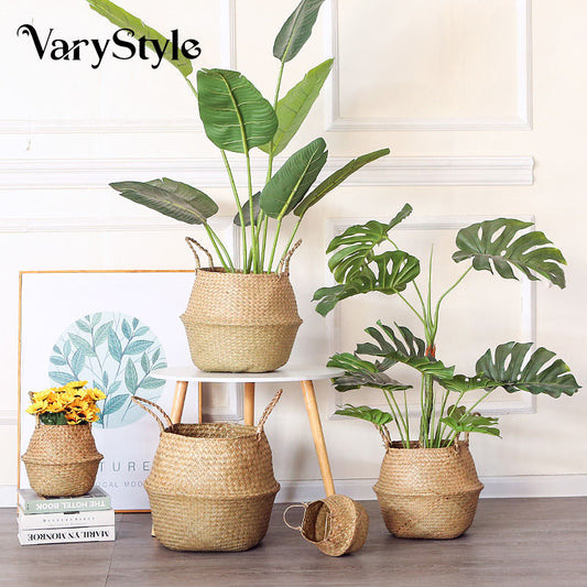 VaryStyle Natural Seagrass Belly Basket
