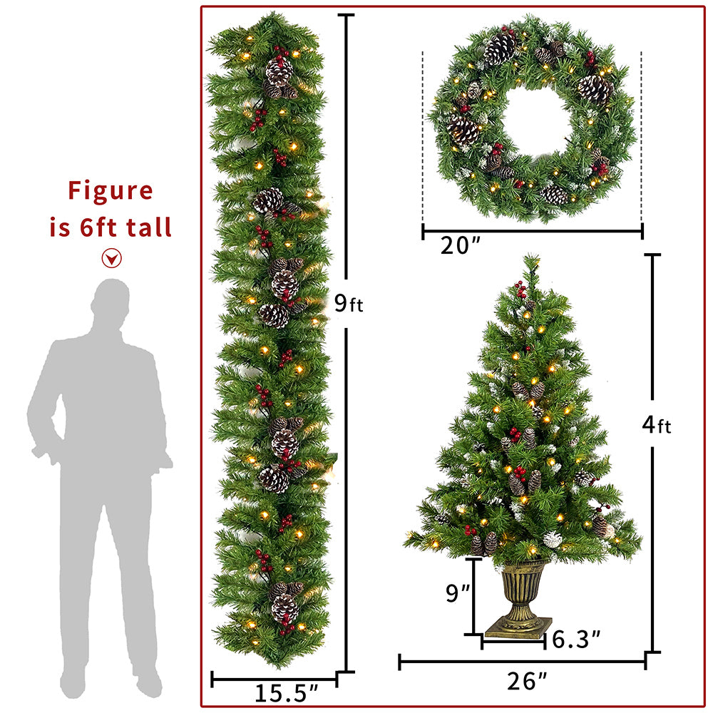 VaryStyle Artificial Christmas Wreaths